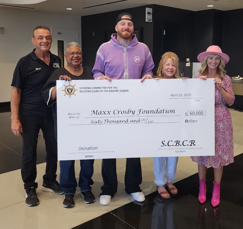 SCBCR presents $60,000 to the Maxx Crosby Foundation, April 2025