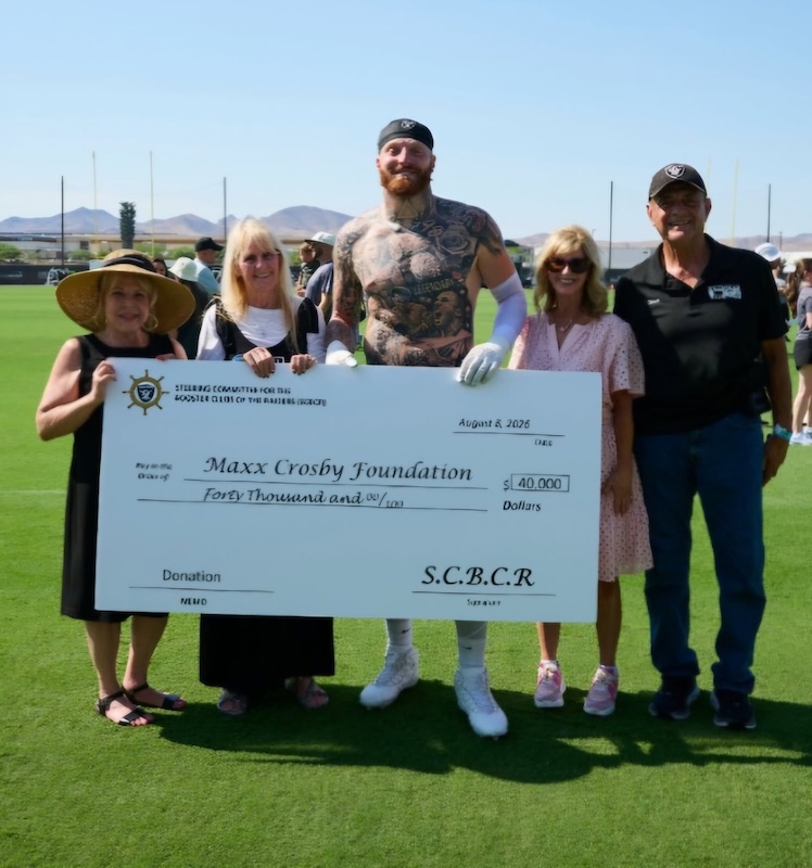 SCBCR presents $40,000 to Maxx Crosby, August 2026